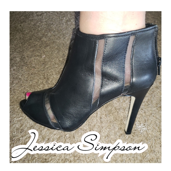 Jessica Simpson Shoes - Jessica Simpson sexy mesh stiletto heels 7 booties